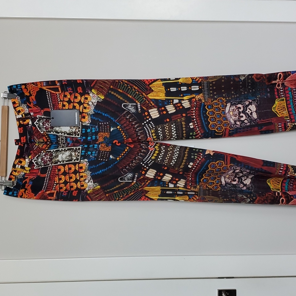 BNWT DSQUARED2 100% Silk Mirrored Trousers